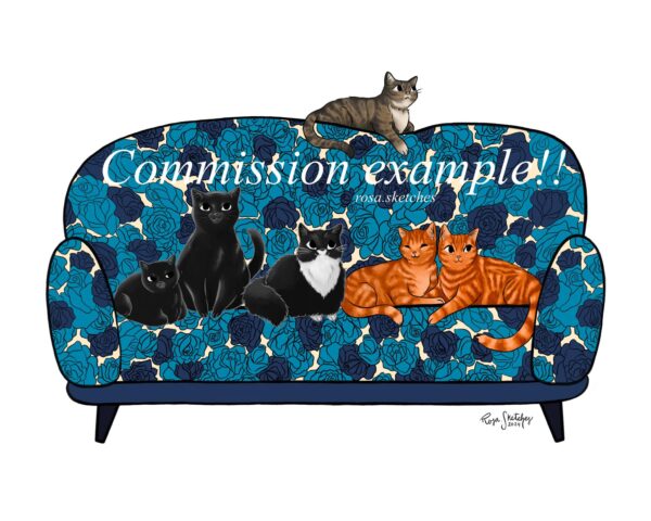 Cats on a Couch commission